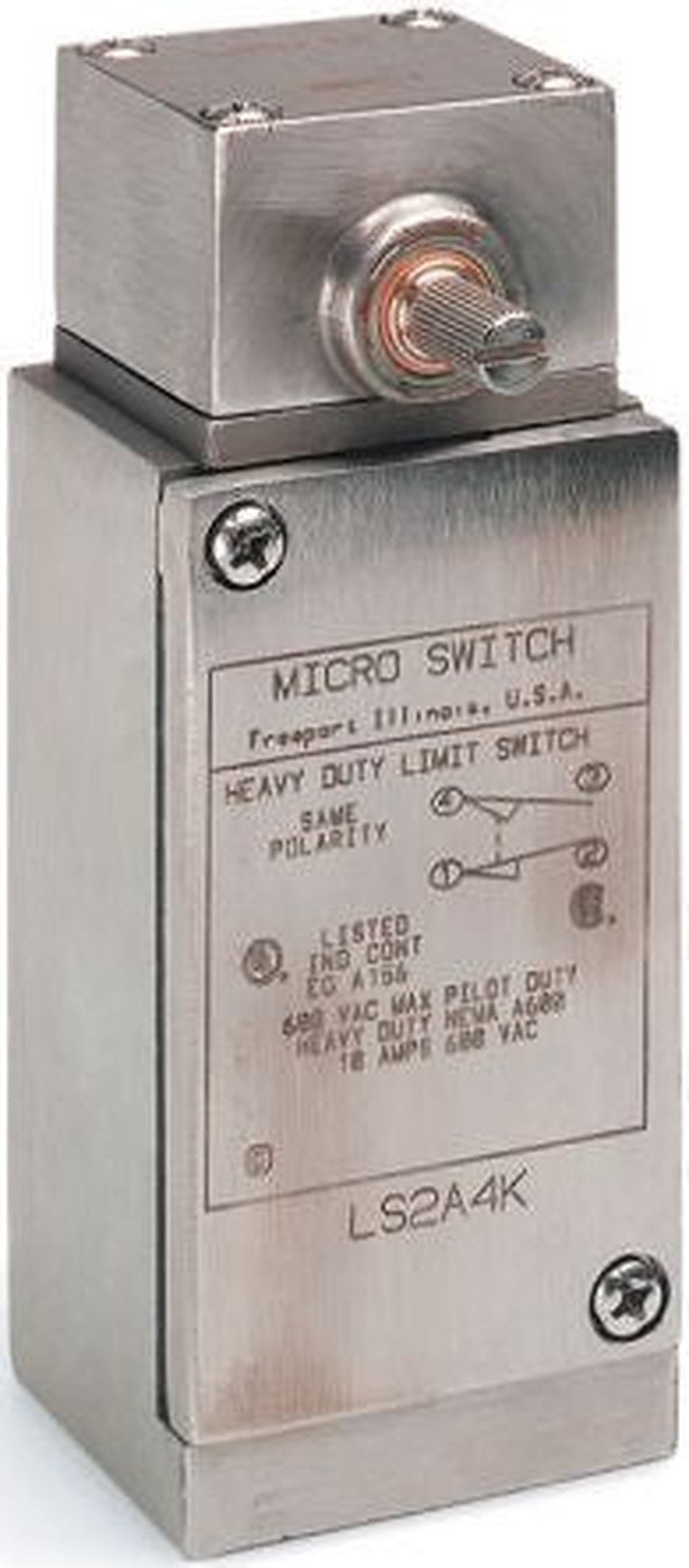 Honeywell HDLS Series Rotary Head Limit Switch, DPDT, IP65, IP66, IP67, Stainless Steel Housing, 240V ac, 10A