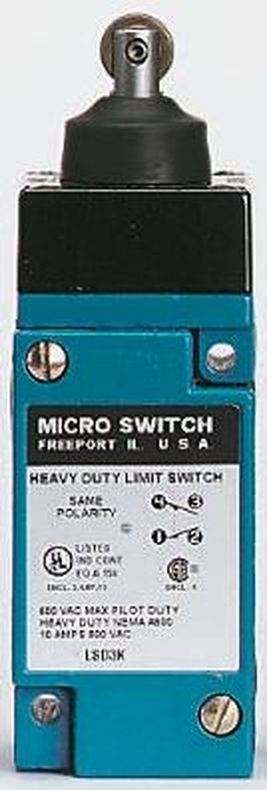 Honeywell HDLS Series Plunger Limit Switch, SPDT, IP67, Die Cast Zinc Epoxy Coated Housing, 240V ac, 10A