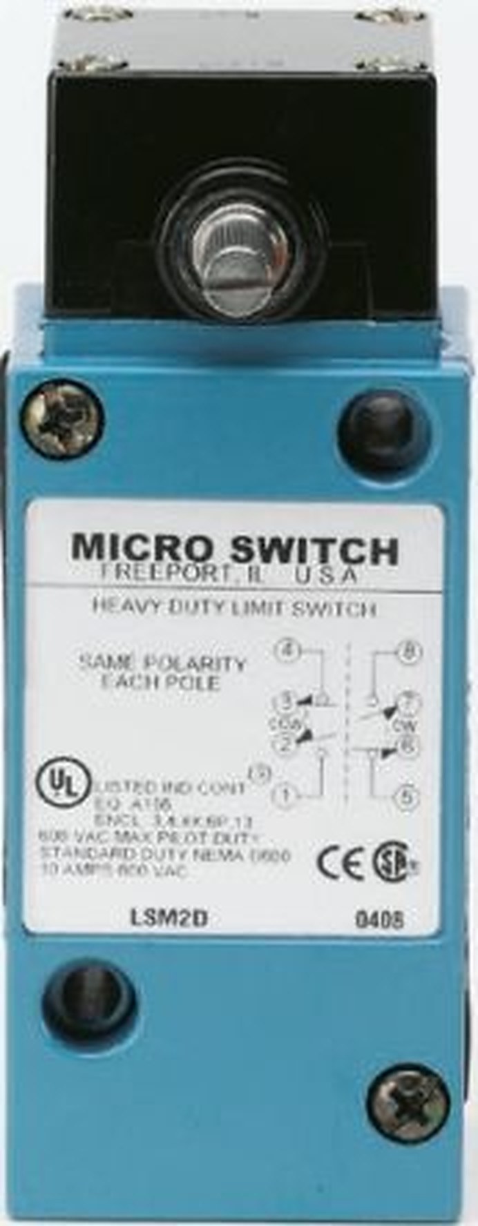 Honeywell HDLS Series Rotary Head Limit Switch, DPDT, IP67, Die Cast Zinc Housing, 240V ac, 10A