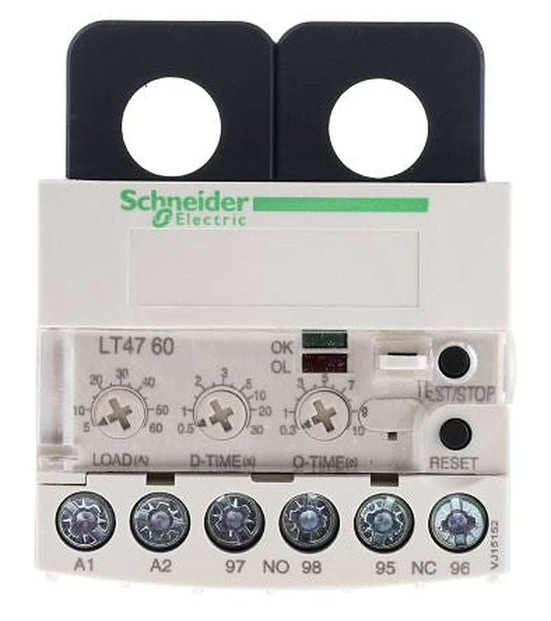 Schneider Electric, LT47 Overload Relay 1 NO/1 NC, 5A, 60 A F.L.C, 60A Contact Rating, 55 W
