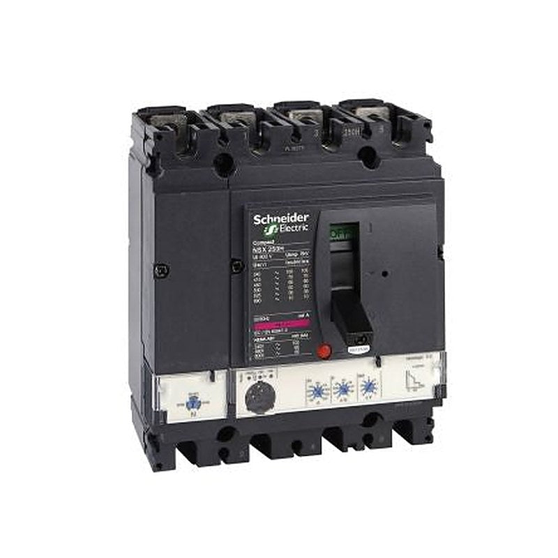 Schneider Electric, NSX, Lv4 Molded Case Circuit Breaker 4-Pole 100A, Breaking Capacity 85 kA, Fixed