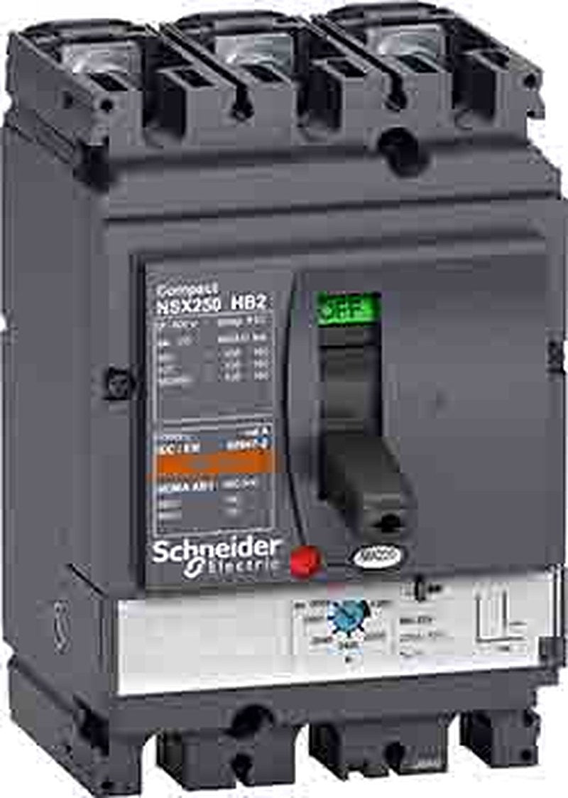 Schneider Electric, ComPact, NSX HB2 Molded Case Circuit Breaker 3-Pole 100A, Breaking Capacity 100 kA, Fixed