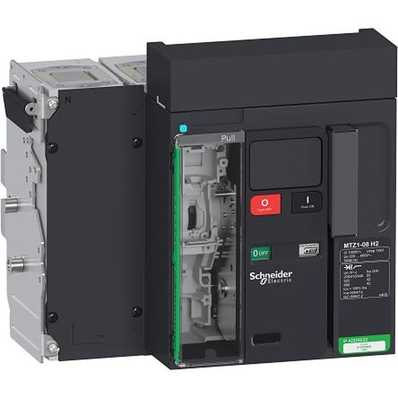 Schneider Electric, MasterPact, MTZ1 08H2 Molded Case Circuit Breaker 4-Pole 800A, Fixed