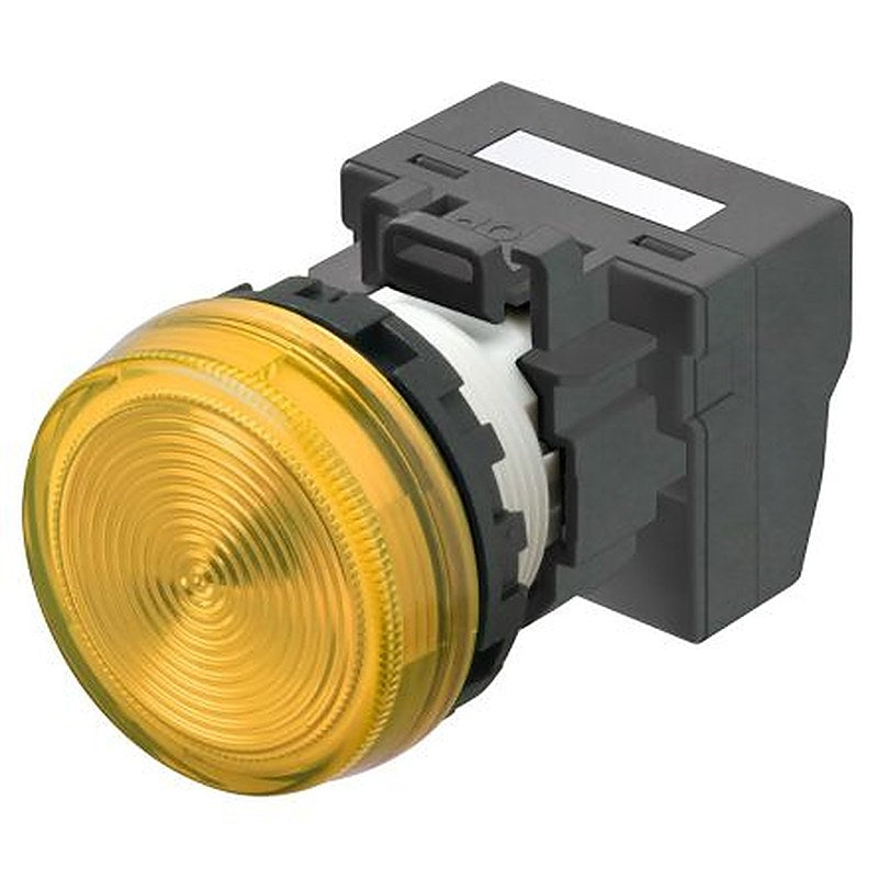 Omron M22N Series Yellow Indicator Pilot Light, 24V, Crimp Termination, IP66, 22 mm