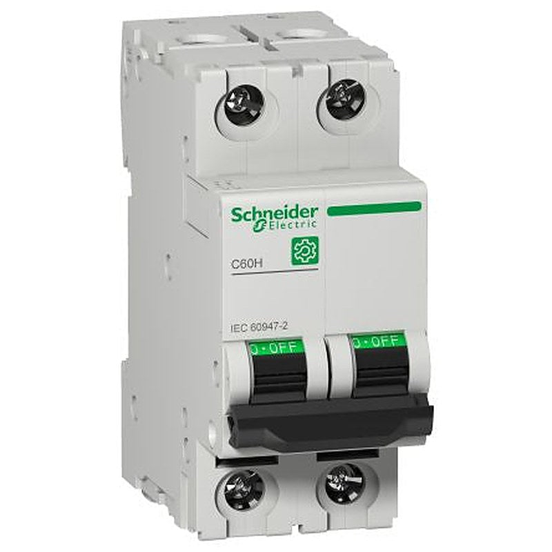Schneider Electric Multi9 C60H Miniature Circuit Breaker, 2-Pole, 6A, Type C, 415V ac AC, 125 V dc DC, 10 kA Breaking