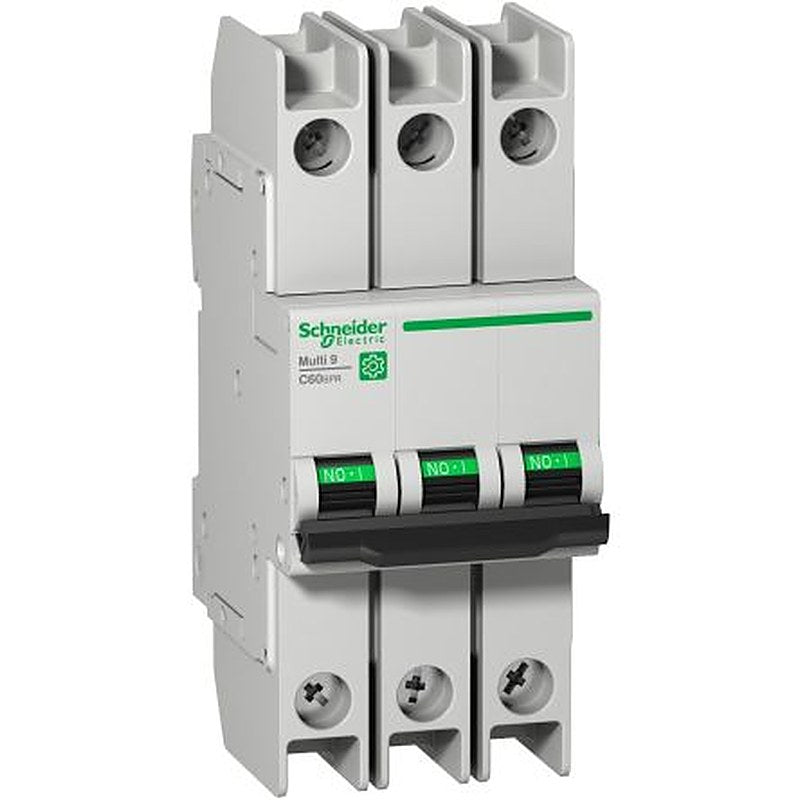 Schneider Electric Multi9 M9 Miniature Circuit Breaker, 3-Pole, 63A, C Curve, 240V ac AC, 20 kA Breaking Capacity
