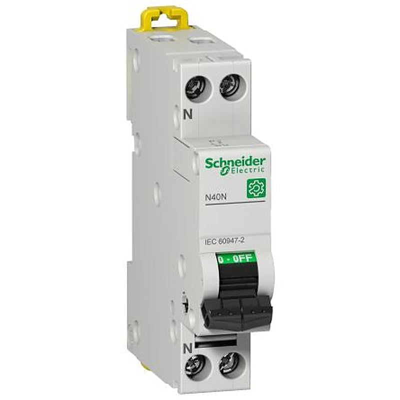 Schneider Electric Multi9 Multi 9 - N40N Miniature Circuit Breaker, 1-Pole, 4A, C Curve, 240V ac AC, 10 kA Breaking