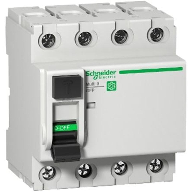 Schneider Electric Multi9 Multi9 Miniature Circuit Breaker, 4-Pole, 25A, 30 mA conforming to EN, Earth-fault protection,