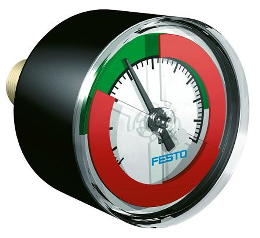 Festo 1/8 in R Threaded Pressure Gauge, 40 mm, 9.9 bar