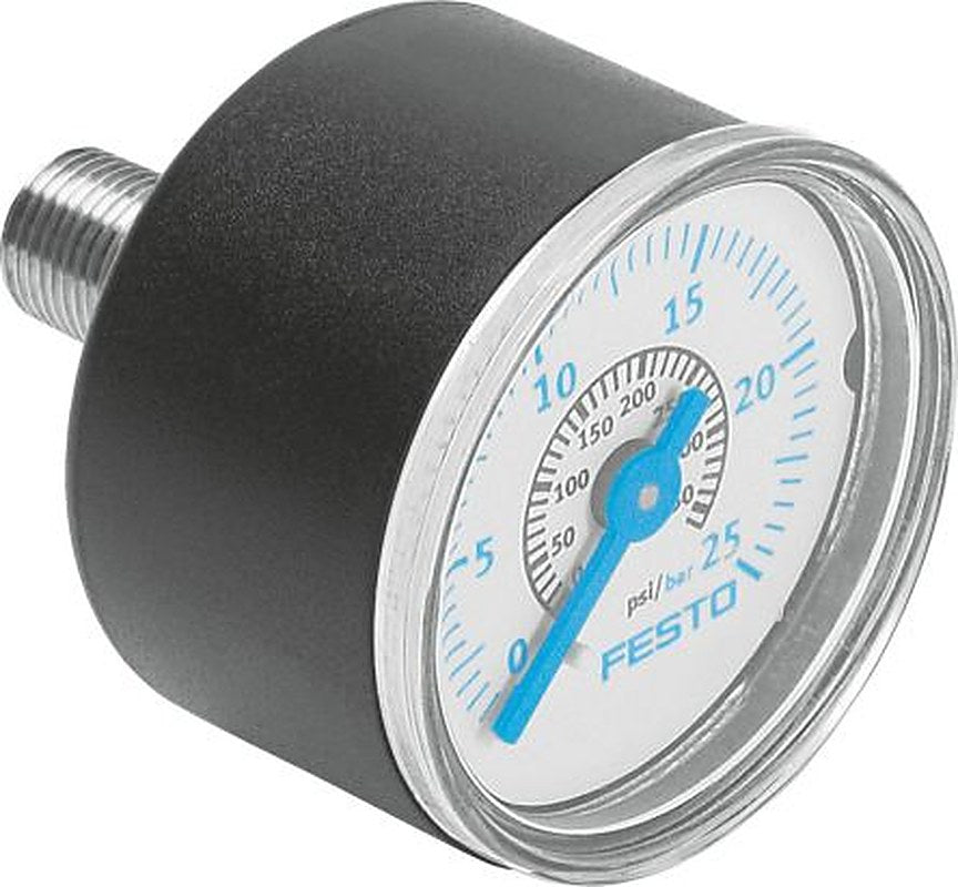 Festo G 1/4 In-line Installation Pressure Gauge, 40 mm, 25 bar