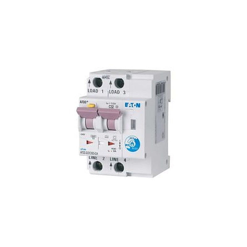 Eaton Residual Current Circuit Breaker with Overload Protection, 6kA Current Rating, 2-Pole, Type C, AFDD Range, xPole -