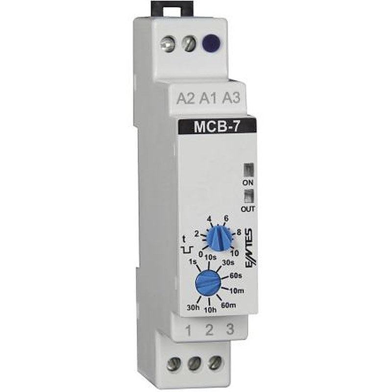ENTES MCB Series DIN Rail Timer Relay, 1-Contact, 12 to 240 V dc V 24V ac, 240 V ac, 0.1 s to 30 h, 4-Function, 1 CO