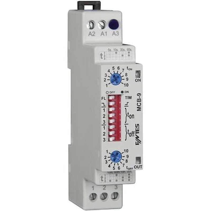 ENTES Miniature Circuit Breaker Series DIN Rail, Rail Timer Relay, 1-Contact, 12 to 240 V dc 12V ac, 240 V ac, 0.5 s to