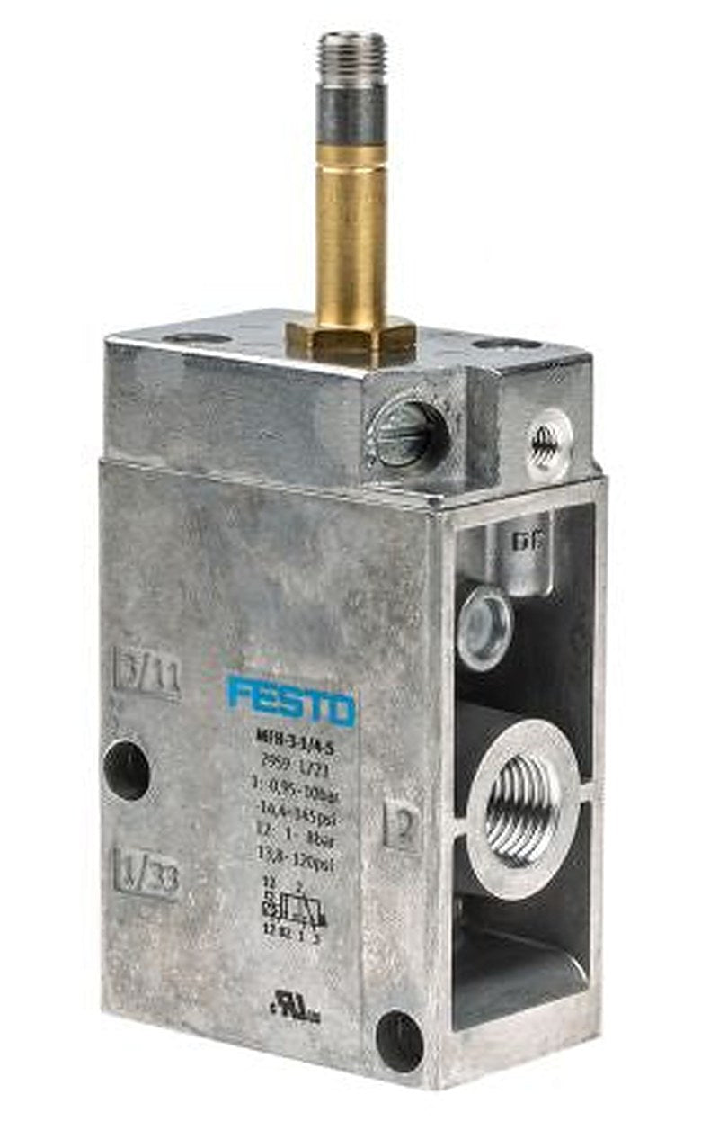 Festo Pneumatic Solenoid Valve - 3/2 Way, Closed, Monostable Electric G MFH Series