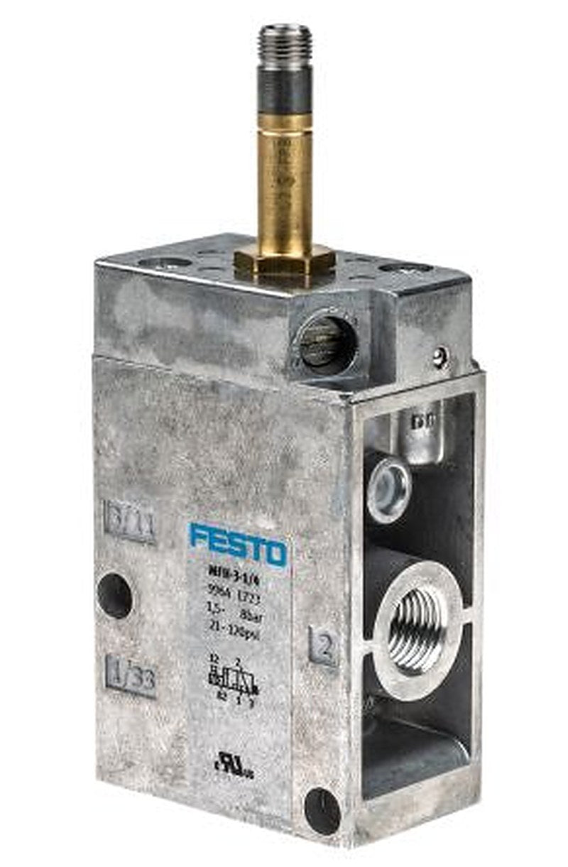 Festo Pneumatic Solenoid Valve - 3/2 Way, Closed, Monostable Electric G MFH Series