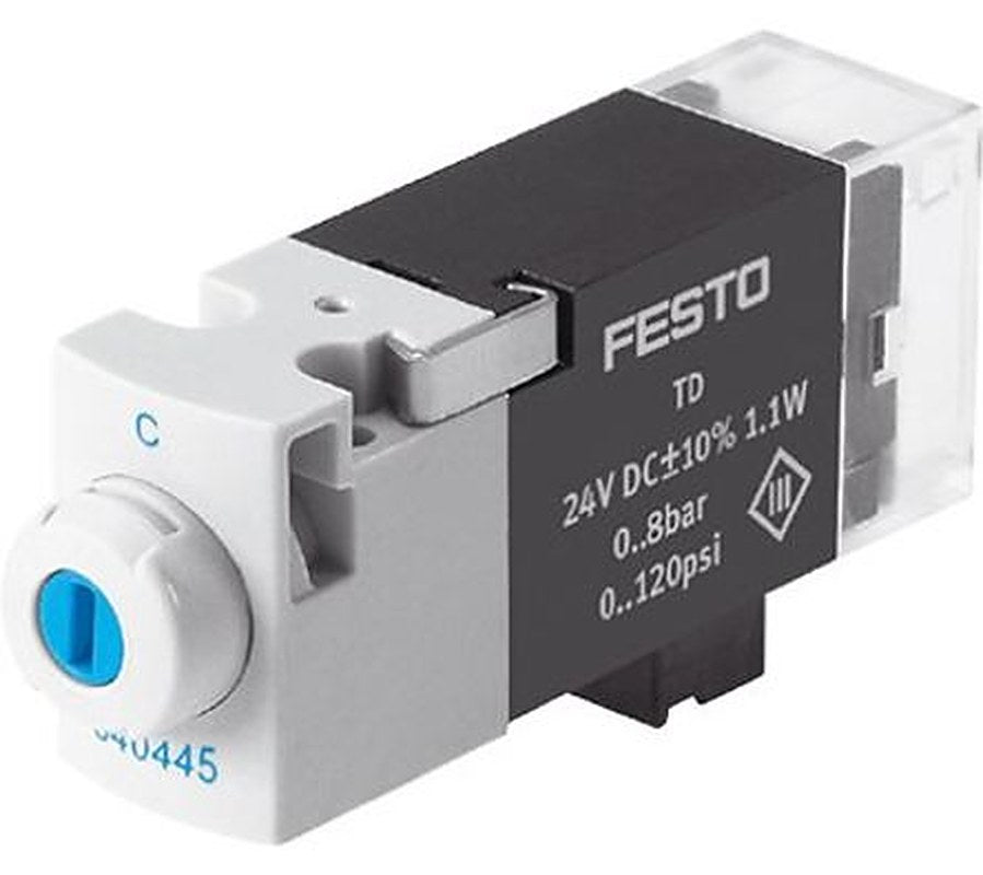 Festo Pneumatic Solenoid Valve - 1 Solenoid, 3/2 NO Electric MHA1 Series 24V dc