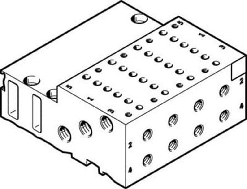 Festo MHA2 series 4 station Metric Sub-Base for use with Manifold Block Valves MHA2-...-HC/TC, 525128