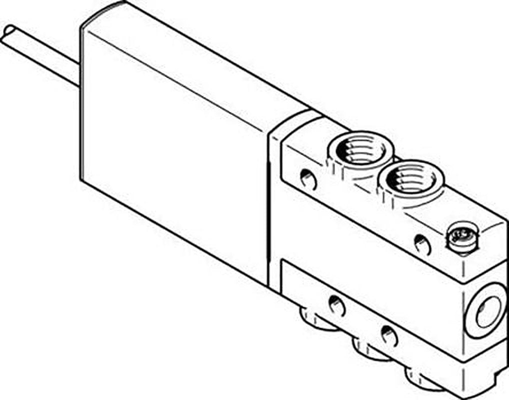 Festo Pneumatic Solenoid/Pilot-Operated Control Valve - 5/2 Monostable Electric Metric MHE2 Series 24V