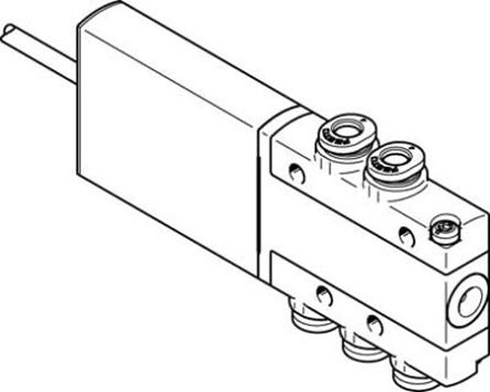 Festo Pneumatic Solenoid/Pilot-Operated Control Valve - 5/2 Monostable Electric Metric MHE2-MS1H-5/2-QS-4-K Series 24V