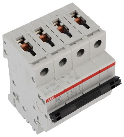 ABB System Pro M Compact S200 Miniature Circuit Breaker, 4-Pole, 6A, Type D, 400V ac AC, 6 kA Breaking Capacity