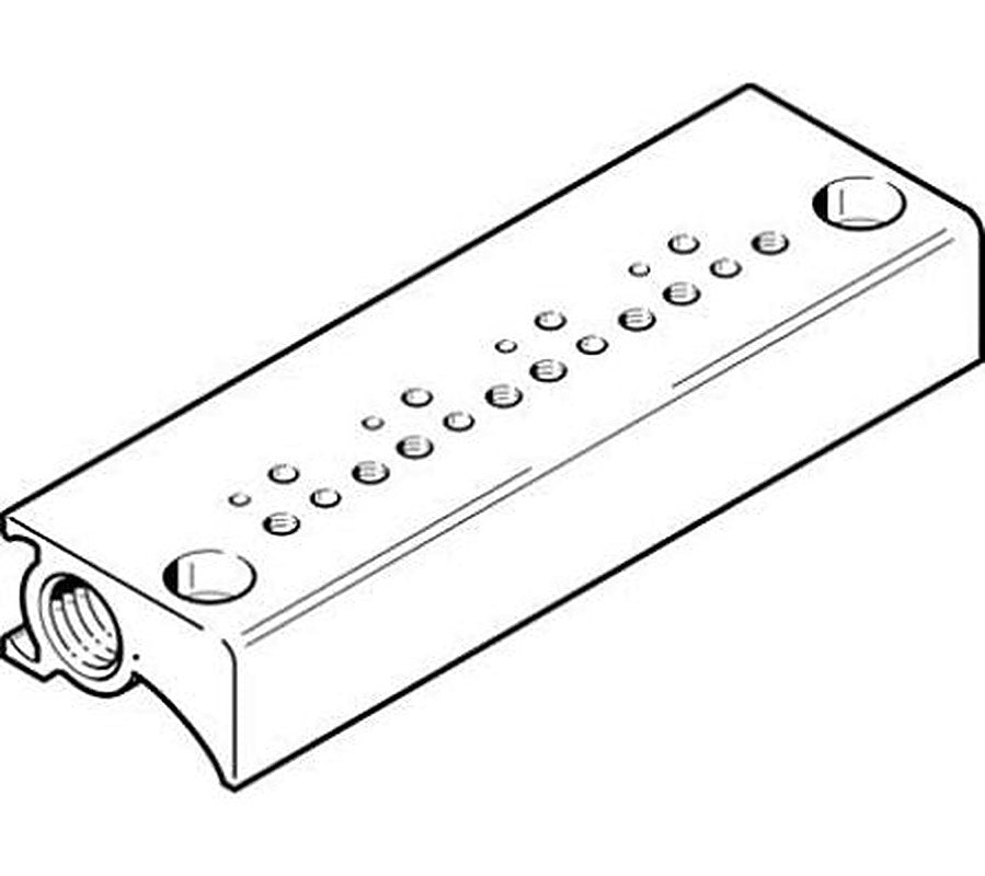 Festo MHP1 series 2 station 7 mm Manifold Block for use with Valves, 197217