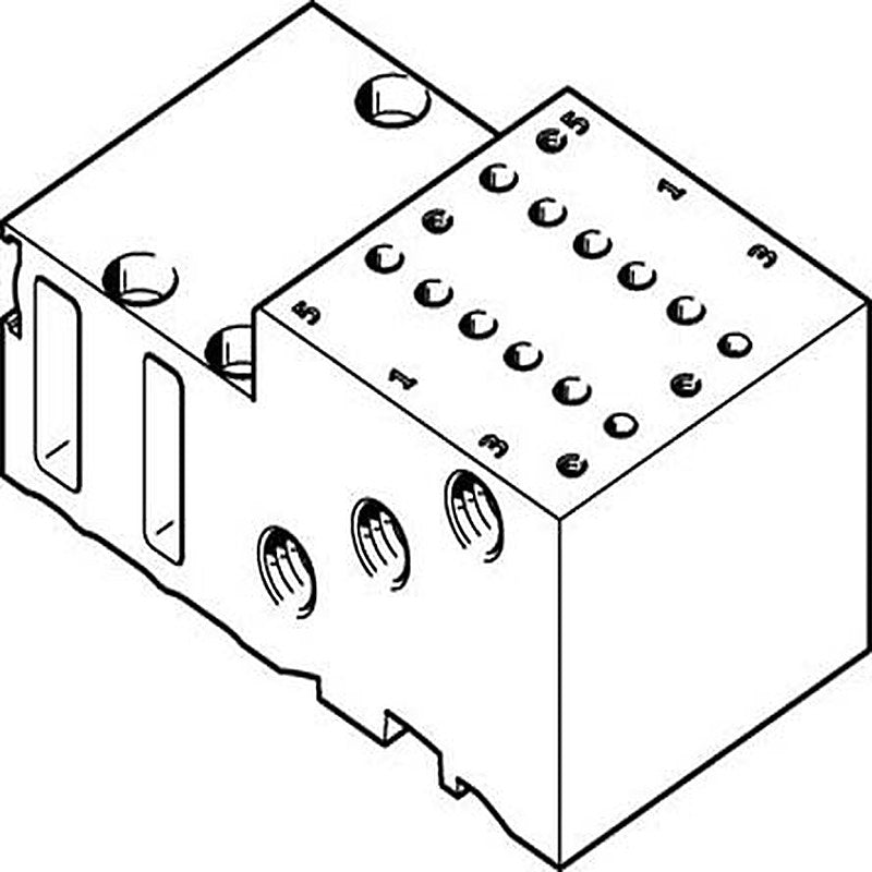 Festo 2 station Manifold Block for use with Solenoid Valve MHP2, 525122