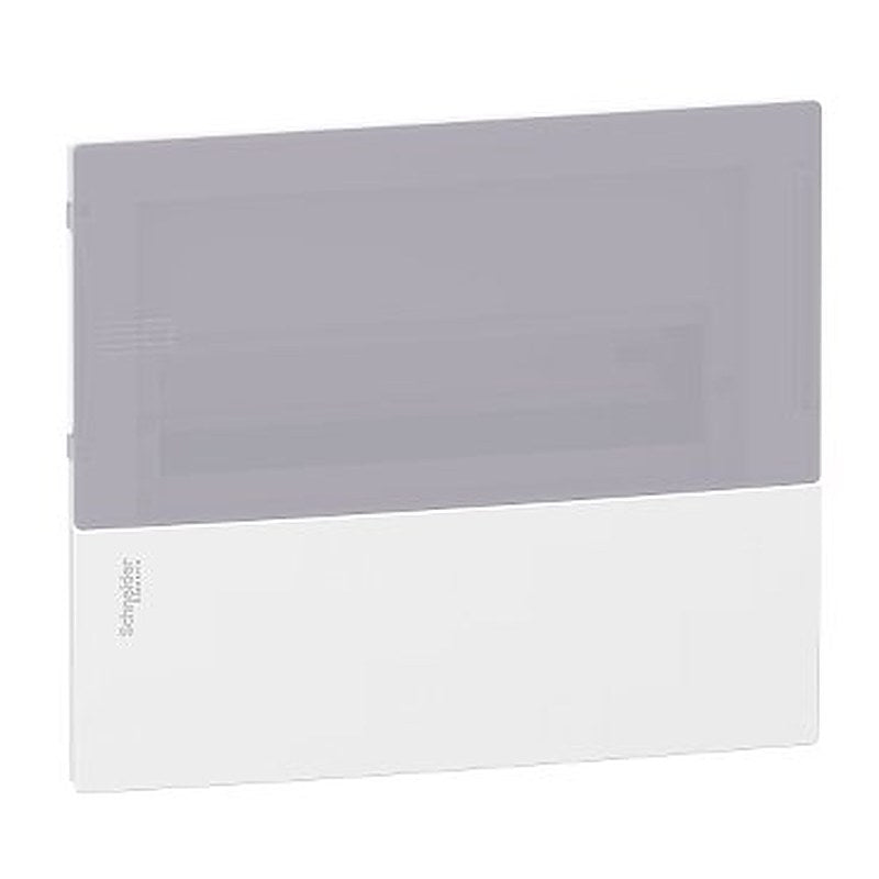 Enclosure, Resi9 MP, flush mounting, 1 row of 12 modules, IP40, translucid door, 1 earth + 1 neutral terminal blocks (Enclosure Resi9 MP) is a Schneider Electric product. Designed for reliable performance and long service life. Available across Iraq — contact us for pricing and delivery options.
