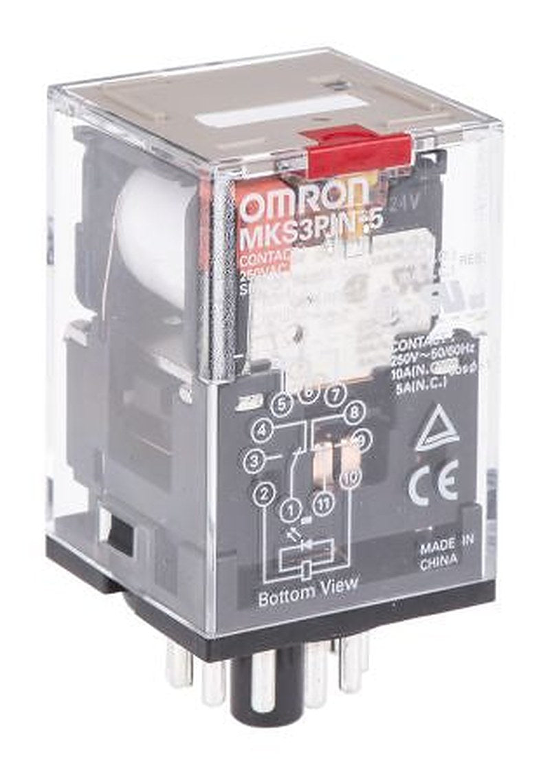 Omron Relay, 24V ac Coil, 10A Switching Current, 3PDT