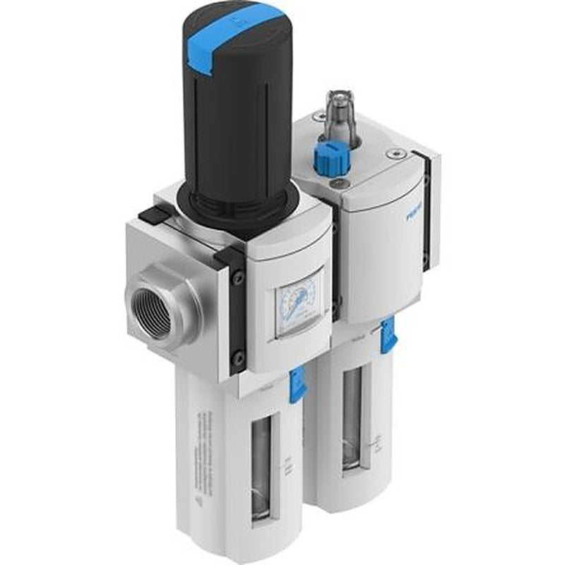 Festo G3/4 in Combination Unit, Manual Drain, 40 μm Filtration Size Integrated Pressure Gauge, 8233044