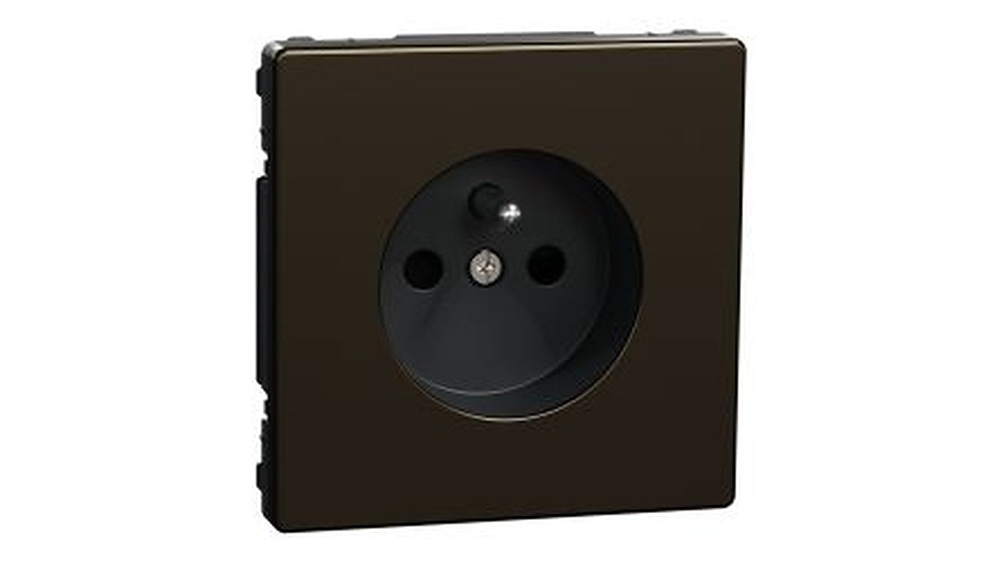 Schneider Electric D-Life Mocha 1 Gang Plug Socket, 16A Indoor, Type E - French