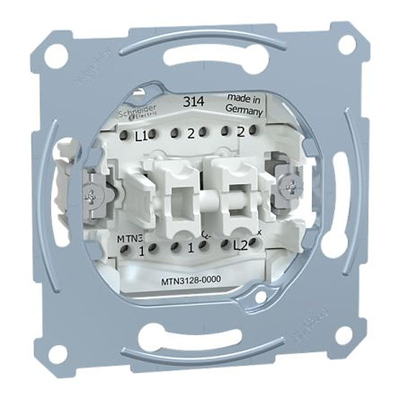 Schneider Electric Grey, 2 Way Push Button, 2 Gang, D-Life
