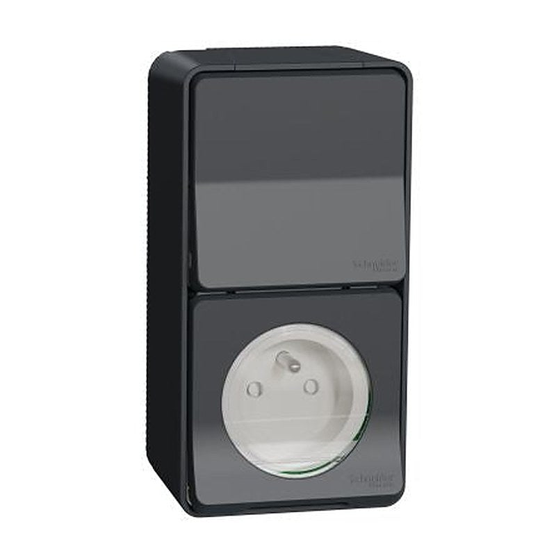 Schneider Electric Mureva Styl Grey 1 Gang Plug Socket, 10A Indoor, French 2P