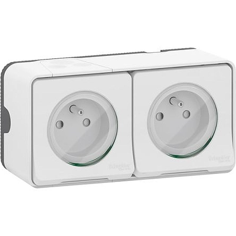 Schneider Electric Mureva Styl Black, White Plug Socket, 16A Indoor & Outdoor
