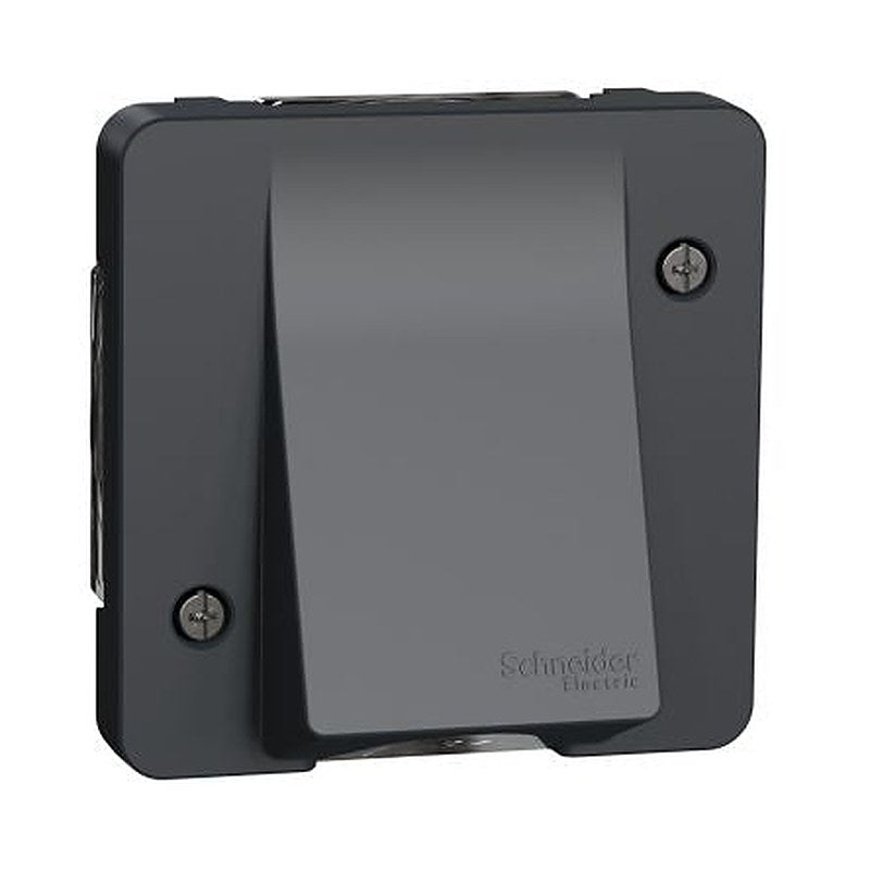Schneider Electric Grey 1 Gang ABS Cable Outlet Plate