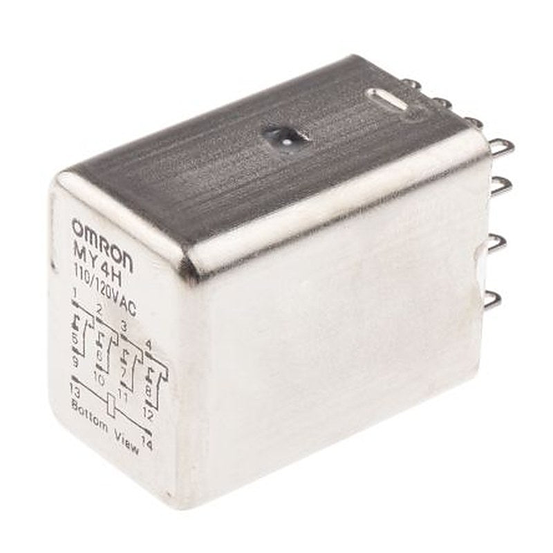 Omron Panel Power Relay, 110V ac, 120 V ac Coil, 3A Switching Current, 4PDT