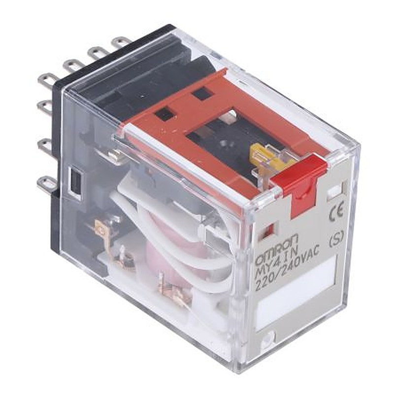 Omron DIN Rail Power Relay, 240V ac Coil, 5A Switching Current, 4PDT