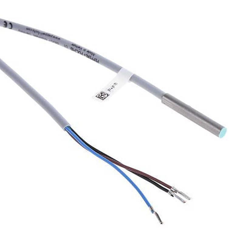 Pepperl + Fuchs NBB0,8-4M25-E2 Threaded Barrel Inductive Proximity Sensor, M3 PNP 3V 0.8 mm 30 V dc 0mA, 200 mA