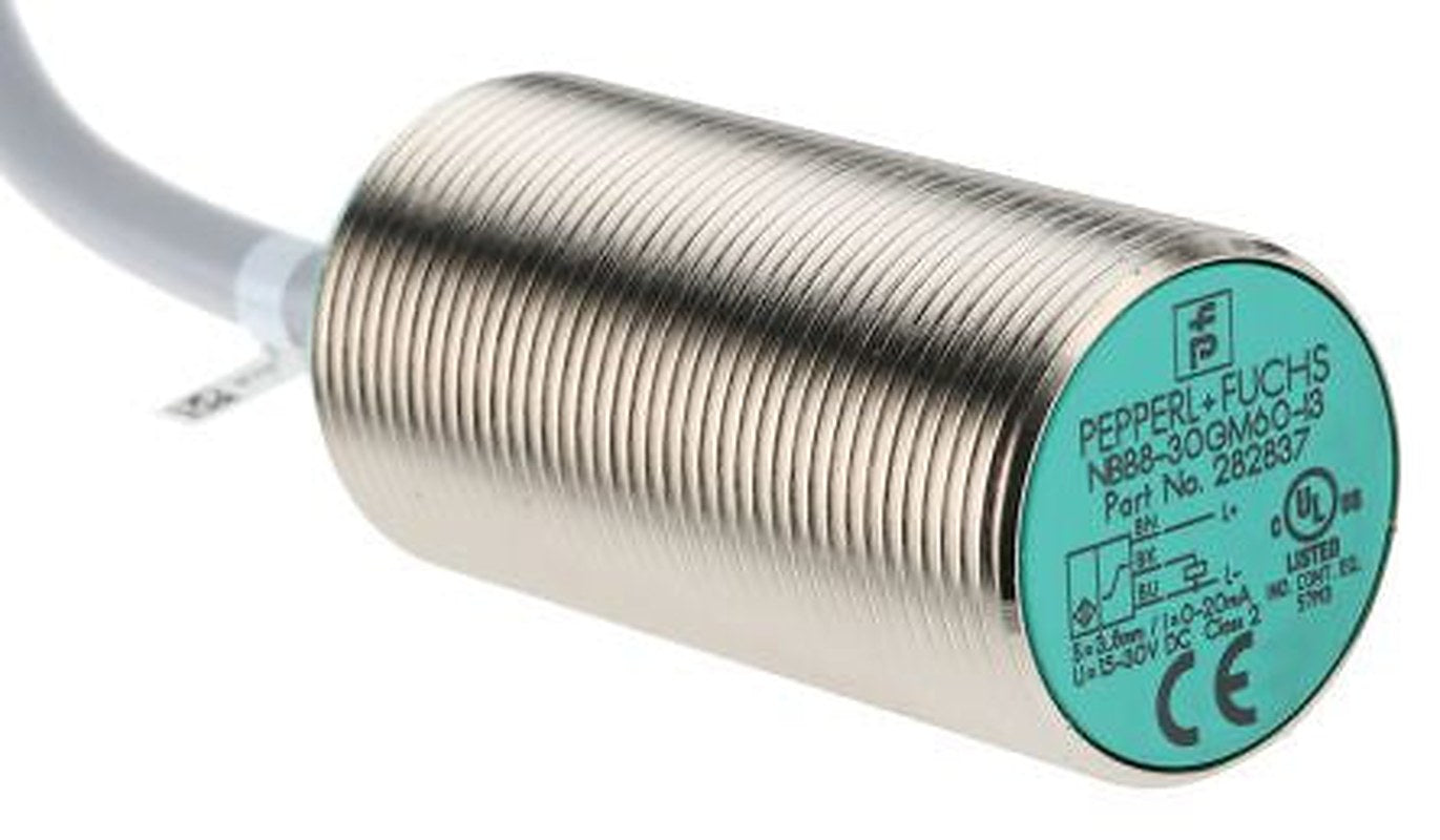 Pepperl + Fuchs NBB8-30GM60-I3 Threaded Barrel Inductive Proximity Sensor, M30 x 1.5 0 to 20 mA 3V 8 mm 30 V dc 20mA