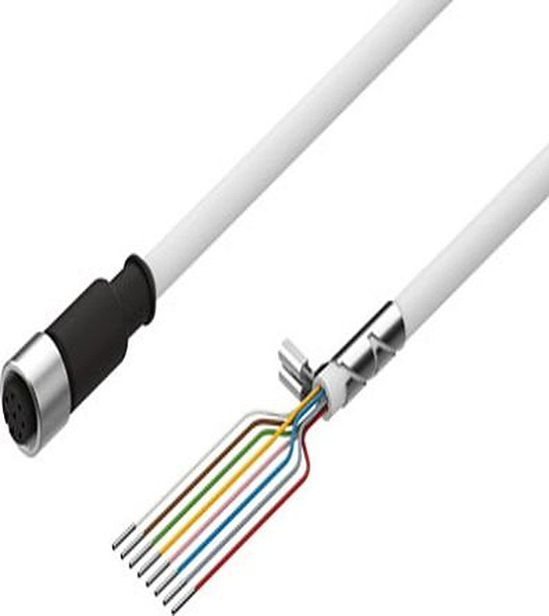 Festo Female 8 way M12, Straight to 8 way Pigtail Cable, 5 m
