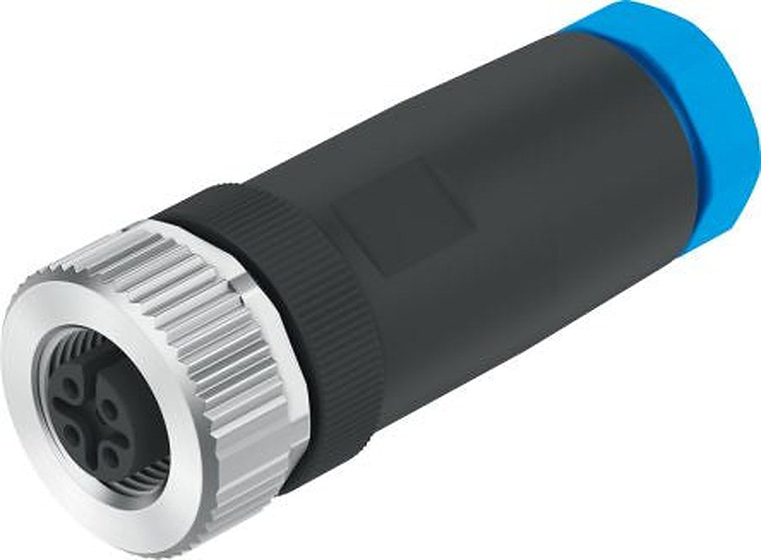 Festo Circular Connector, 4 Contacts, Screw, M12 Connector, Plug, Male, IP65, IP67, NECB Series