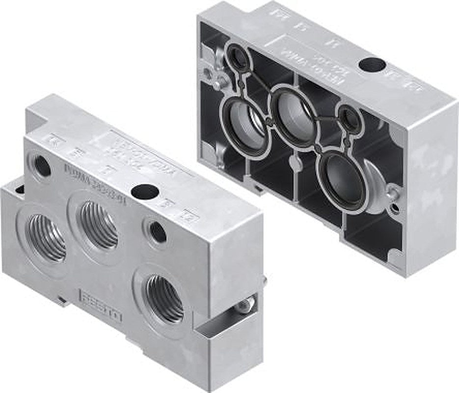 Festo NEV series 3 station G Manifold End Base for use with Solenoid/Pneumatic Valves, 161104