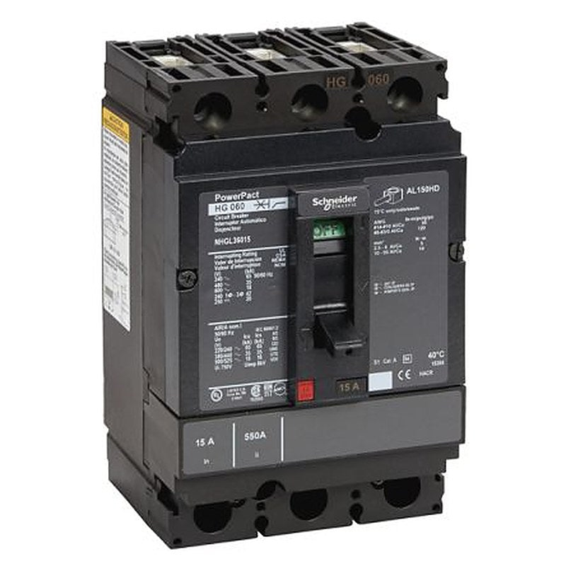 Schneider Electric, PowerPact, PowerPact Molded Case Circuit Breaker 3-Pole 90A, Breaking Capacity 18 kA, DIN Rail