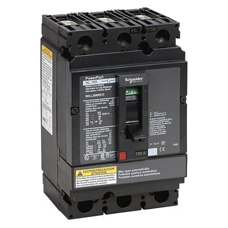 Schneider Electric, PowerPact, PowerPact Molded Case Circuit Breaker 3-Pole 150A, Breaking Capacity 100 kA, DIN Rail