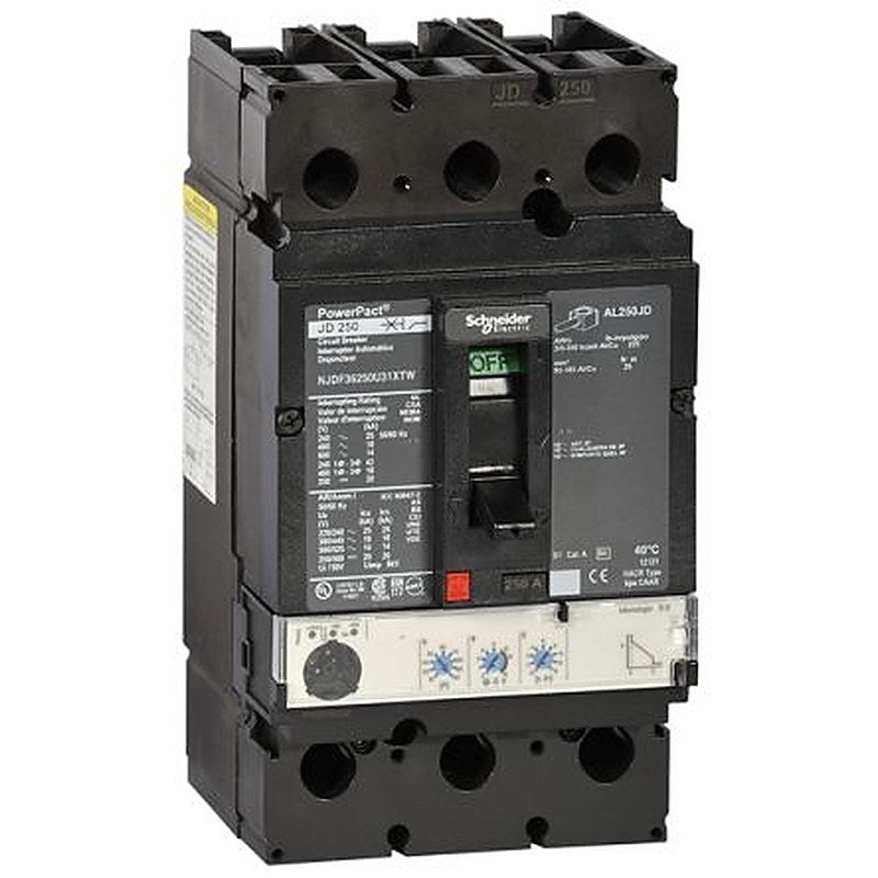 Schneider Electric, PowerPact, PowerPact Molded Case Circuit Breaker 3-Pole 250A, Breaking Capacity 25 kA, DIN Rail