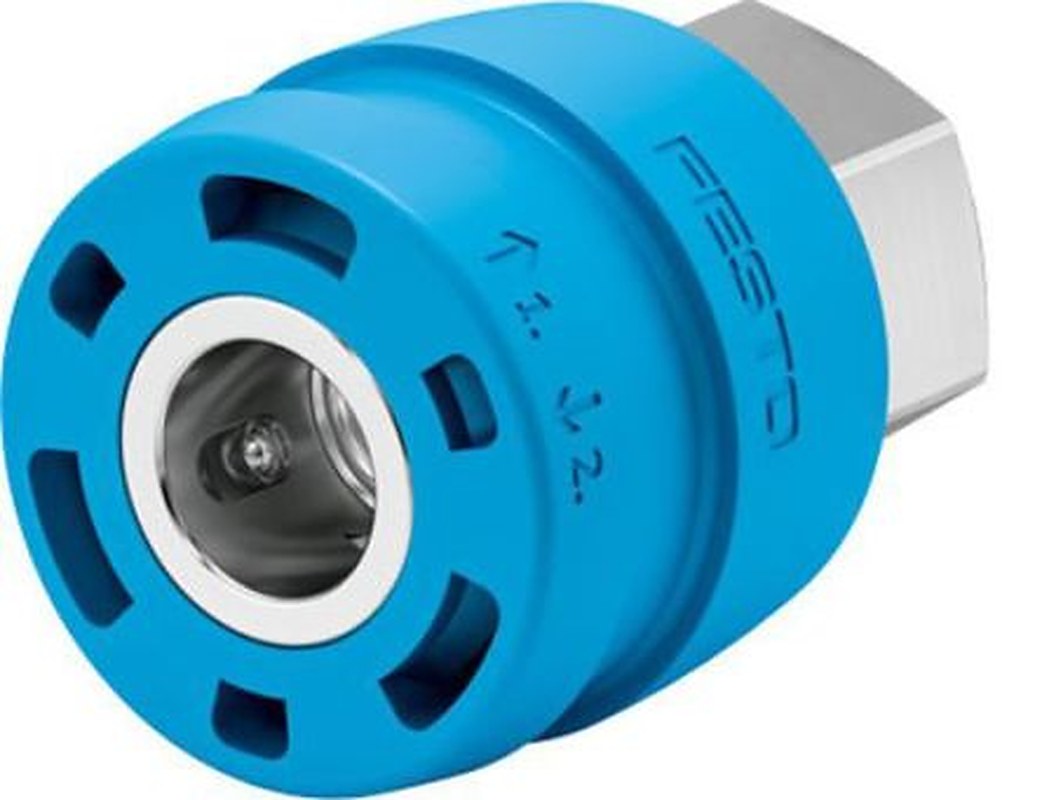 Festo Brass Pneumatic Quick Connect Coupling, 3/8 in Female 0.38in