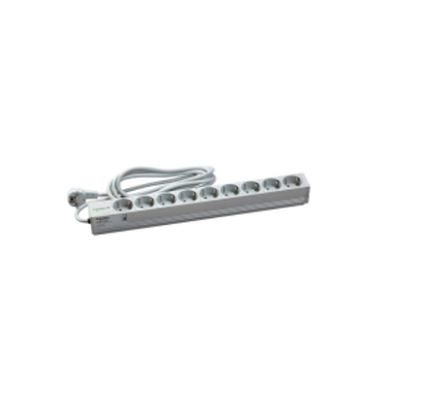 Schneider Electric 2P+T 9 Gang Socket Bar, 3000mm Cable, 16A, 230V