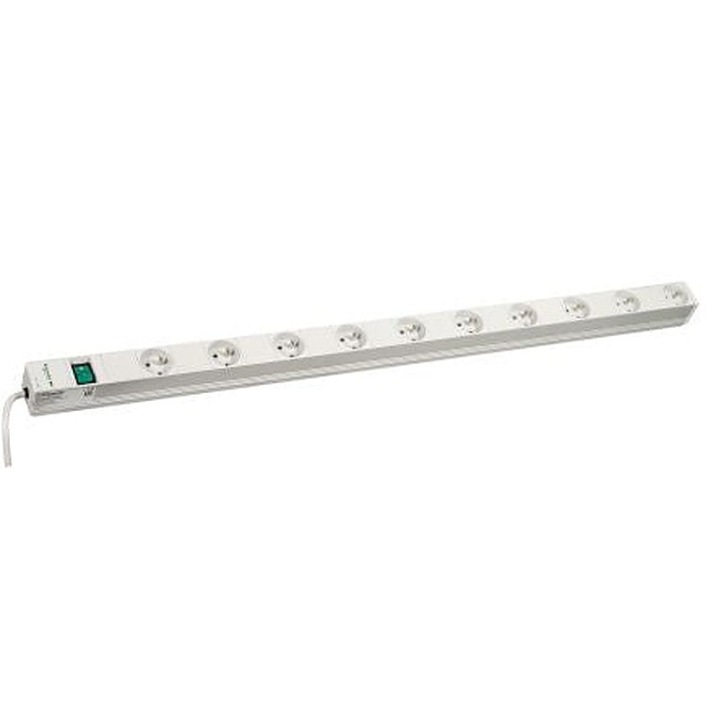 Schneider Electric 2P + E 10 Gang Socket Bar, 3m Cable, 16A, 230V ac