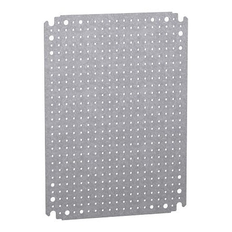Schneider Electric Galvanised Steel Enclosure Accessory Perforated Mounting Plate, 350mm W, 125 mm L for Use with S3X,