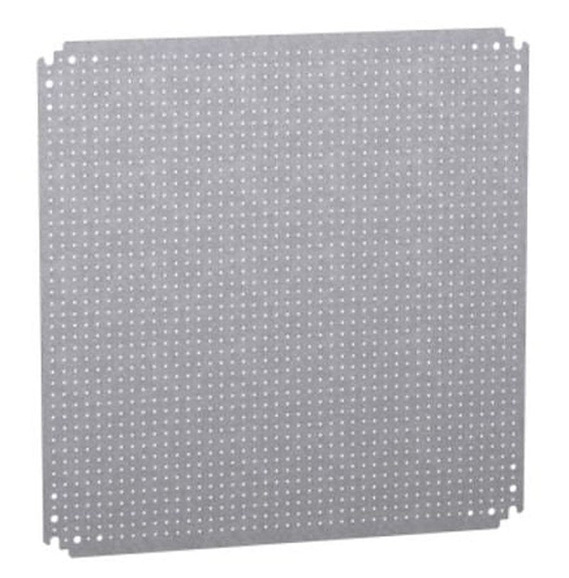Schneider Electric Galvanised Steel Enclosure Accessory Perforated Mounting Plate, 550mm W, 125 mm L for Use with CRN,