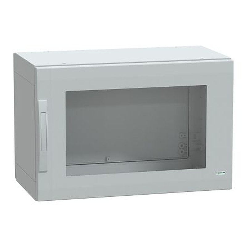 Schneider Electric NSY Series Fibreglass Reinforced Polyester 1-Door Floor Standing Enclosure, Transparent Door, IP65